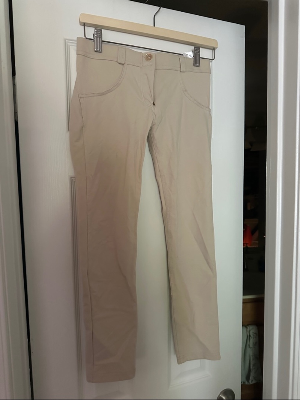 Freddy Beige Cream High-Waist Active Leggings